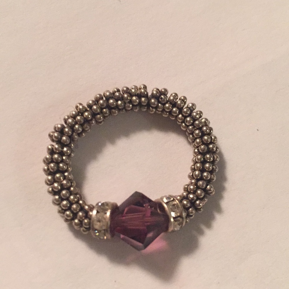 Purple Crystal Stretch Ring